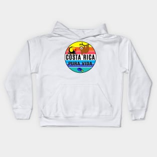 Costa Rica Tropical Pura Vida Beach Toucan Fish  Sloth Travel Vacation Kids Hoodie